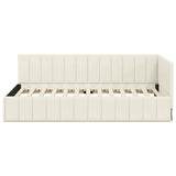 Cornice del letto ad angolo Crema 90 cm x 200 cm Velluto