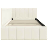 Cornice del letto ad angolo Crema 90 cm x 200 cm Velluto