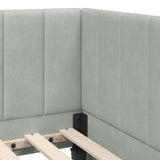 Cornice del letto ad angolo Grigio chiaro 100 cm x 200 cm