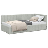 Cornice del letto ad angolo Grigio chiaro 100 cm x 200 cm