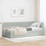 Cornice del letto ad angolo Grigio chiaro 90 cm x 200 cm