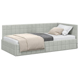 Cornice del letto ad angolo Grigio chiaro 90 cm x 200 cm