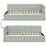 Cornice del letto ad angolo Grigio chiaro 90 cm x 200 cm