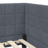 Cornice del letto ad angolo Grigio scuro 90 cm x 200 cm Velluto