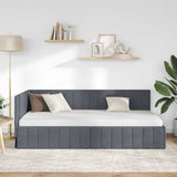 Cornice del letto ad angolo Grigio scuro 90 cm x 200 cm Velluto