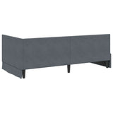 Cornice del letto ad angolo Grigio scuro 90 cm x 200 cm Velluto