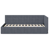 Cornice del letto ad angolo Grigio scuro 90 cm x 200 cm Velluto