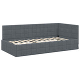 Cornice del letto ad angolo Grigio scuro 100 cm x 200 cm
