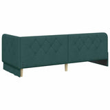 Cornice del letto ad angolo Verde Scuro 80 x 200 cm Tessuto