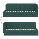 Cornice del letto ad angolo Verde Scuro 80 x 200 cm Tessuto