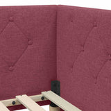 Cornice del letto ad angolo Rosso Vino 90 x 200 cm Tessuto
