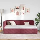 Cornice del letto ad angolo Rosso Vino 90 x 200 cm Tessuto