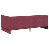 Cornice del letto ad angolo Rosso Vino 90 x 200 cm Tessuto