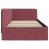 Cornice del letto ad angolo Rosso Vino 90 x 200 cm Tessuto
