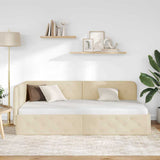 Cornice del letto ad angolo Crema 100 x 200 cm Tessuto