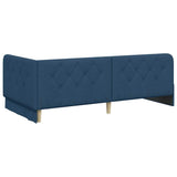 Cornice del letto ad angolo Blu 100 x 200 cm Tessuto