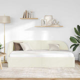 Cornice del letto ad angolo Crema 90 cm x 200 cm Velluto