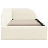 Cornice del letto ad angolo Crema 90 cm x 200 cm Velluto
