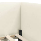 Cornice del letto ad angolo Crema 100 cm x 200 cm Velluto