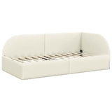 Cornice del letto ad angolo Crema 100 cm x 200 cm Velluto