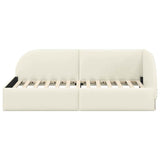 Cornice del letto ad angolo Crema 100 cm x 200 cm Velluto