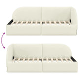 Cornice del letto ad angolo Crema 100 cm x 200 cm Velluto