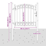 Cancello per recinzione con blocco Grigio 100 x 100 cm