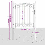 Cancello per recinzione con blocco Grigio 150 x 100 cm