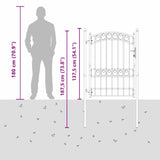 Cancello per recinzione con blocco Grigio 170 x 100 cm