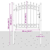 Cancello della recinzione con punte Grigio 100 x 100 cm