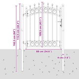 Cancello della recinzione con punte Grigio 125 x 100 cm