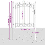 Cancello della recinzione con punte Grigio 150 x 100 cm
