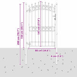 Cancello della recinzione con punte Grigio 200 x 100 cm