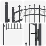 Cancello della recinzione con punte Grigio 125 x 100 cm