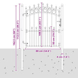 Cancello della recinzione con punte Grigio 125 x 100 cm