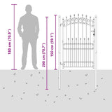 Cancello della recinzione con punte Grigio 200 x 100 cm
