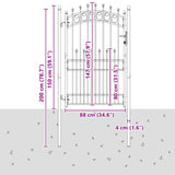 Cancello della recinzione con punte Grigio 200 x 100 cm