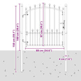 Cancello della recinzione con punte Grigio 100 x 100 cm