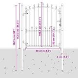 Cancello della recinzione con punte Grigio 125 x 100 cm