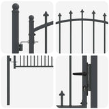 Cancello della recinzione con punte Grigio 150 x 100 cm