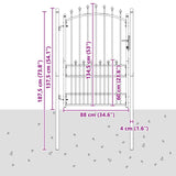 Cancello della recinzione con punte Grigio 170 x 100 cm