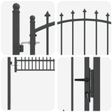 Cancello della recinzione con punte Grigio 200 x 100 cm