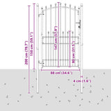 Cancello della recinzione con punte Grigio 200 x 100 cm