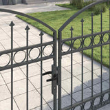 Cancello del Recinto con blocco Grigio 300 x 125 cm Acciaio