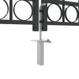 Cancello del Recinto con blocco Grigio 300 x 150 cm Acciaio
