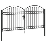 Cancello del Recinto con blocco Grigio 300 x 150 cm Acciaio