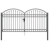 Cancello del Recinto con blocco Grigio 300 x 150 cm Acciaio