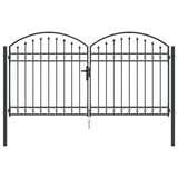 Cancello del Recinto con blocco Grigio 300 x 150 cm Acciaio