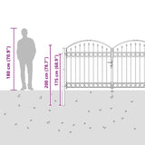 Cancello del Recinto con blocco Grigio 300 x 150 cm Acciaio
