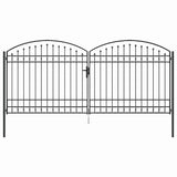 Cancello del Recinto con blocco Grigio 400 x 175 cm Acciaio